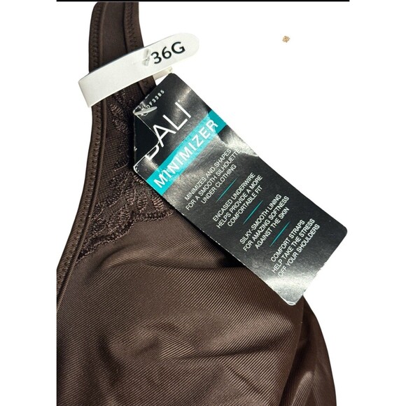 Bali Passion for Comfort Minimizer Underwire Bra, 36G - Warm Cocoa Intimates New - Picture 6 of 7